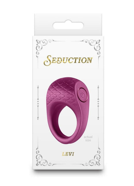 Seduction Levi Rechargeable Silicone Cock Ring - Red
