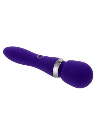 Selopa Merlin Rechargeable Silicone Wand Vibrator - Purple/Silver