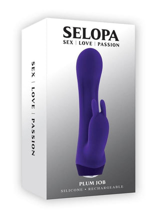 Selopa Plum Job Rechargeable Silicone Rabbit Vibrator - Purple