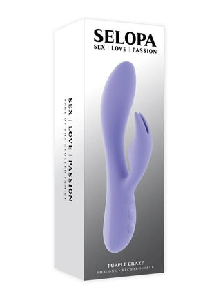 Selopa Purple Craze Rechargeable Silicone Rabbit Vibrator - Purple