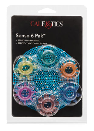 Senso 6 Pack Cock Rings - Assorted Colors - 6 Piece Set