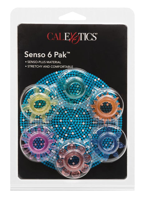 Senso 6 Pack Cock Rings - Assorted Colors - 6 Piece Set