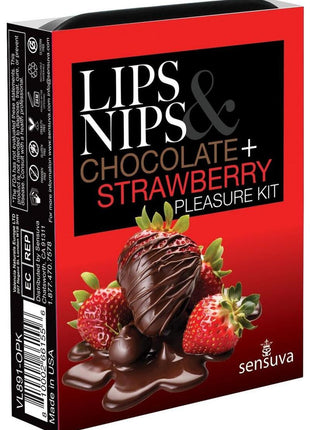 Sensuva Lips N Nips Pleasure Kit Limited Edition - Chocolate/Strawberry