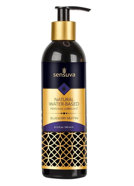 Sensuva Natural Water Based Blueberry Muffin Flavored Lubricant - 8oz