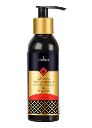 Sensuva Natural Water Based Personal Moisturizer Strawberry Flavored Lubricant - 4oz