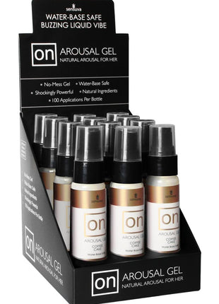 Sensuva On Arousal Gel Natural Arousal For Her Coffee Cake Flavor - 1oz - 12 Per Display