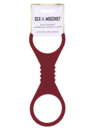 Sex and Mischief Enchanted Silicone Cuffs - Red - Large