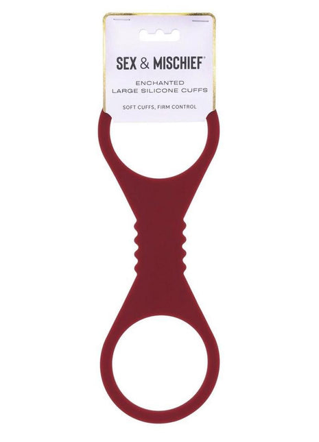 Sex and Mischief Enchanted Silicone Cuffs - Red - Large