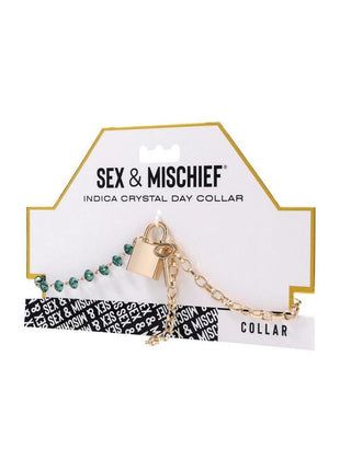 Sex and Mischief Indica Crystal Day Collar - Gold/Green