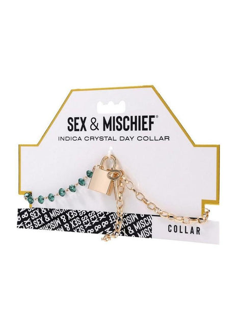 Sex and Mischief Indica Crystal Day Collar - Gold/Green