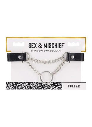 Sex and Mischief Shadow Day Collar - Black/Metal/Silver