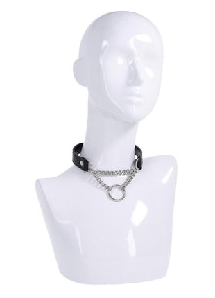 Sex and Mischief Shadow Day Collar - Black/Metal/Silver