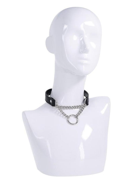 Sex and Mischief Shadow Day Collar - Black/Metal/Silver
