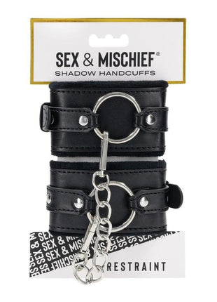 Sex and Mischief Shadow Handcuffs - Black/Silver