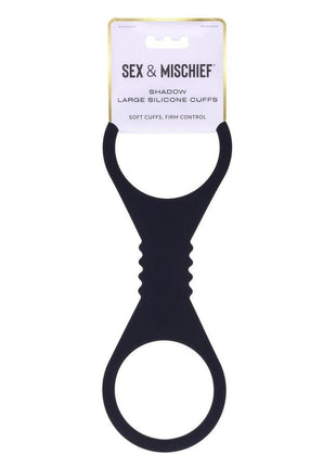 Sex and Mischief Shadow Silicone Cuffs - Black - Large