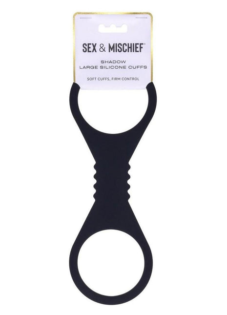 Sex and Mischief Shadow Silicone Cuffs - Black - Large