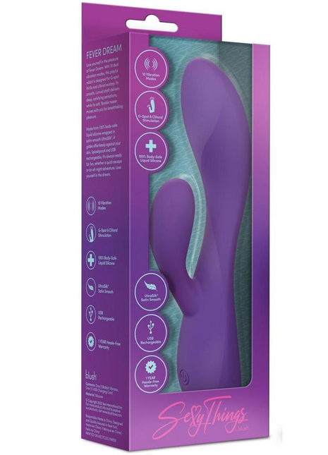 Sexy Things Fever Dream Rechargeable Silicone Rabbit Vibrator - Purple