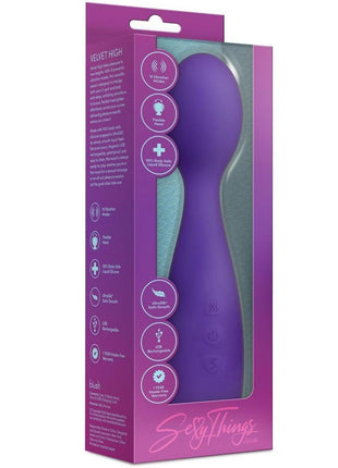 Sexy Things Velvet High Rechargeable Silicone Vibrating Wand - Purple