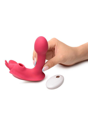 Shegasm Butterfy Tease Rechargeable Silicone 10x Clitoral Suction Stimulator with Remote Control