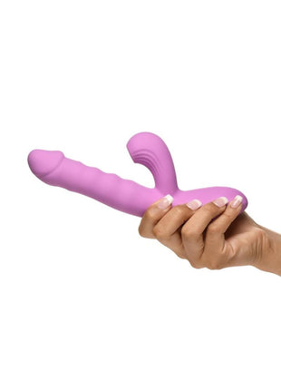 Shegasm + Thrust Wave Thrusting and Sucking Rechargeable Silicone Rabbit Vibrator