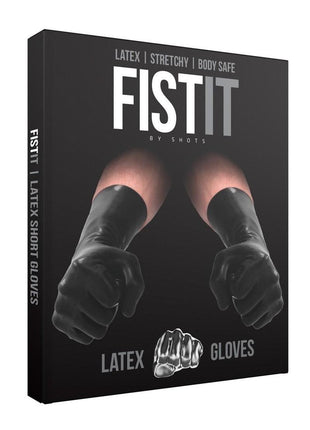 Shots Fist It Unisex Latex Short Gloves - Black