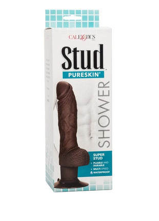 Shower Stud Super Stud Vibrating Dildo - Brown/Chocolate