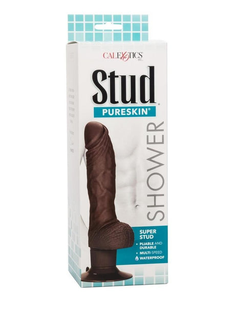 Shower Stud Super Stud Vibrating Dildo - Brown/Chocolate