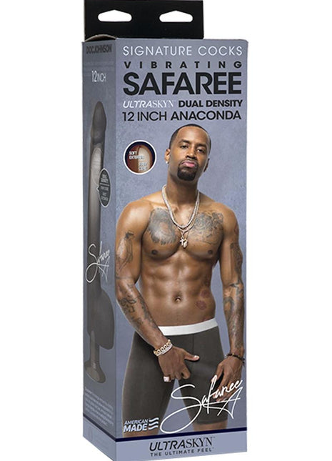 Signature Cocks Safaree Samuels Anaconda Vibrating Dildo - Chocolate - 12in