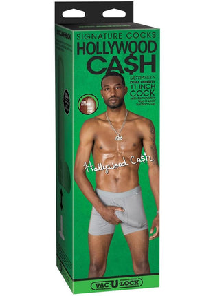 Signature Cocks Ultraskyn Hollywood Cash Dildo with Removable Suction Cup - Chocolate - 11in