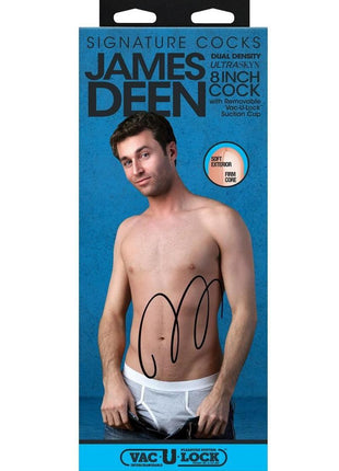 Signature Cocks Ultraskyn James Deen Dildo with Removable Suction Cup - Vanilla - 8in