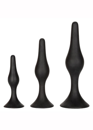 Silicone Anal Starter Kit - Black - 3 Per Set