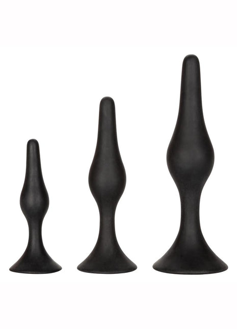 Silicone Anal Starter Kit - Black - 3 Per Set