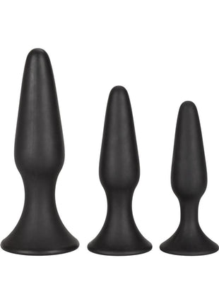 Silicone Anal Trainer Kit Black 3 Sizes - Black