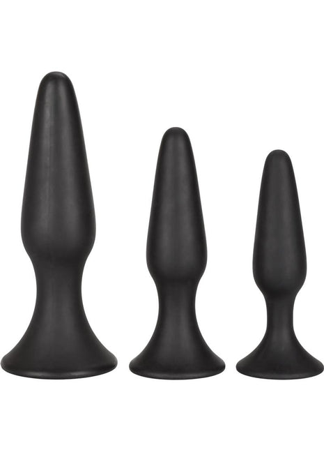 Silicone Anal Trainer Kit Black 3 Sizes - Black