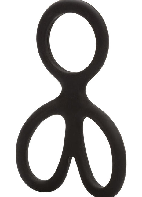 Silicone Ball Spreader Cock Ring - Black