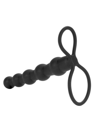 Silicone Beaded Double Rider Anal Probe Cock Ring