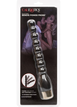 Silicone Bendie Power Probe Anal Beads Waterproof - Black