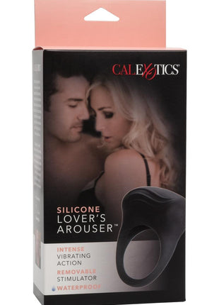 Silicone Lovers Arouser Silicone Vibrating Cock Ring - Black