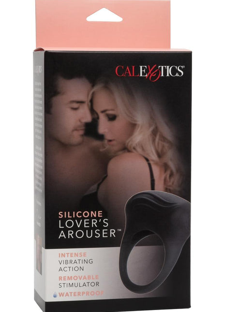 Silicone Lovers Arouser Silicone Vibrating Cock Ring - Black