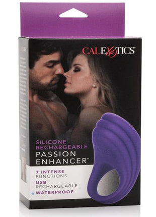 Silicone Rechargeable Passion Enhancer Cockring Waterproof - Purple