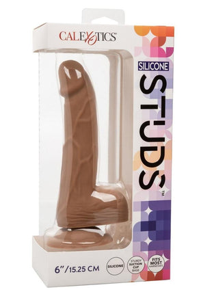 Silicone Studs Realistic Dildo - Caramel - 6in