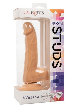 Silicone Studs Realistic Dildo - Vanilla - 6in
