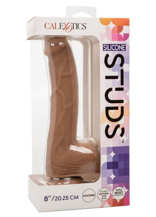 Silicone Studs Realistic Dildo - Caramel - 8in