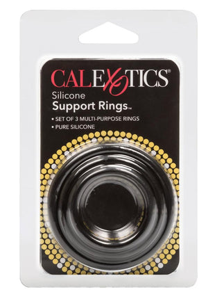 Silicone Support Rings Cock Rings - Black - 3 Piece Set