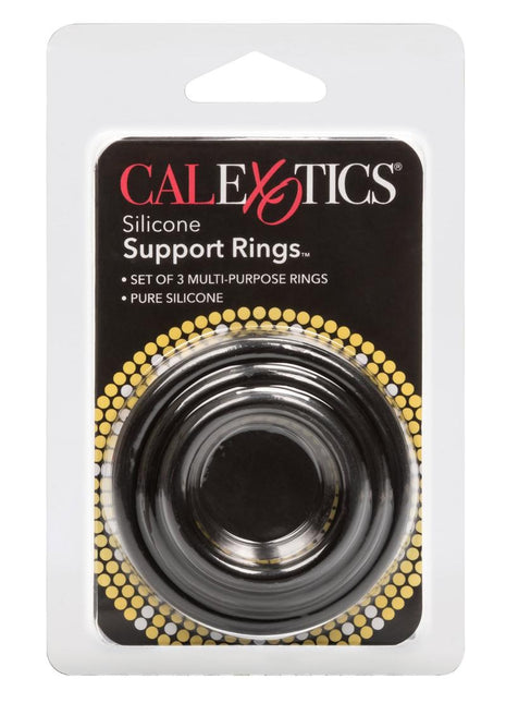Silicone Support Rings Cock Rings - Black - 3 Piece Set