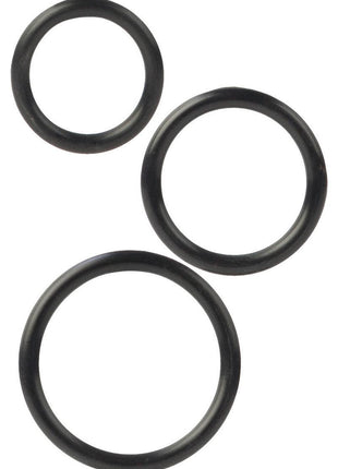 Silicone Support Rings Cock Rings - Black - 3 Piece Set