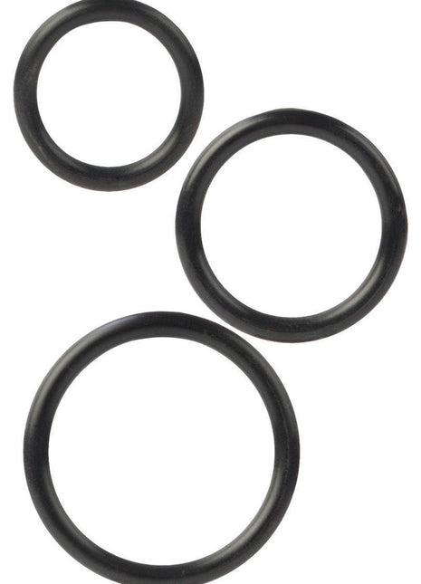 Silicone Support Rings Cock Rings - Black - 3 Piece Set