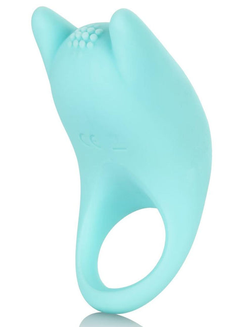 Silicone USB Rechargeable Dual Exciter Enhancer Ring Waterproof - Teal