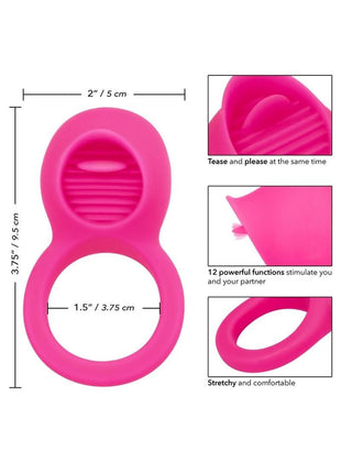 Silicone Vibrating Teasing Tongue Enhancer Cock Ring