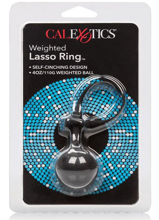 Silicone Weighted Lasso Cock Ring - Black